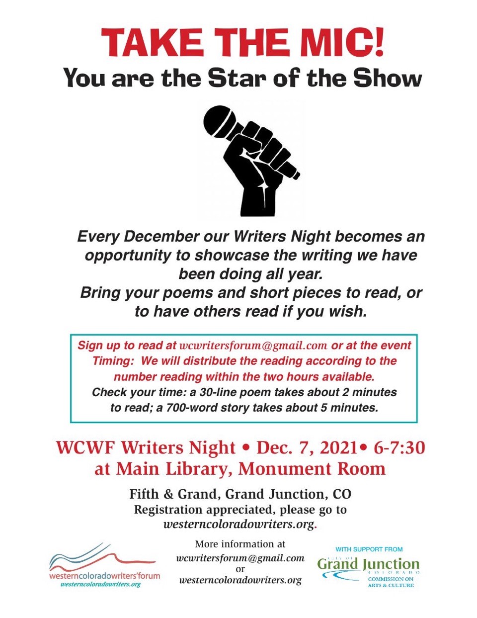 December 2021 Writer's Night